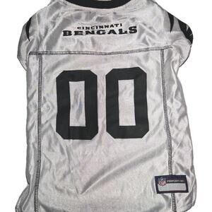 NWT Pets First NFL Cincinnati Bengals White Jersey, Size LARGE Up To 40 Lbs Dog